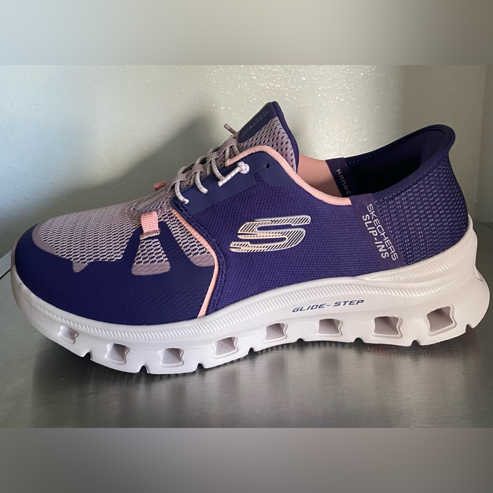 SKECHERS GLIDE STEP PRO SLIP INS Women's Purple and Pink Athletic Sneakers - Picture 8 of 15